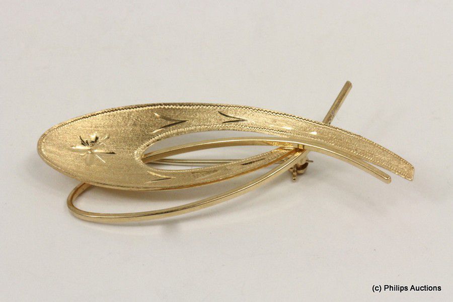 Vintage 18ct Gold Loop Brooch - Brooches - Jewellery