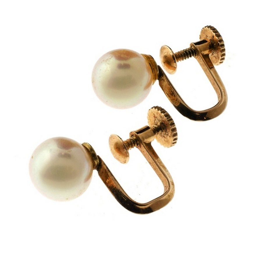 14ct Pink Gold Pearl Earrings with Excellent Lustre - Earrings - Jewellery
