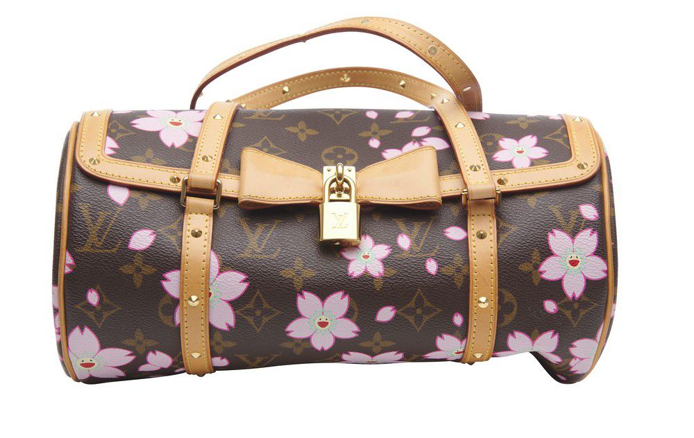 Louis Vuitton Cherry Blossom Papillon Bag Purse Pink LV