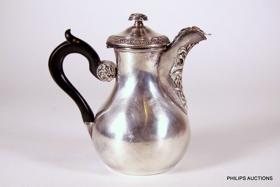 19th Century French Silver Milk Jug with Vegetal Decoration - Jugs ...
