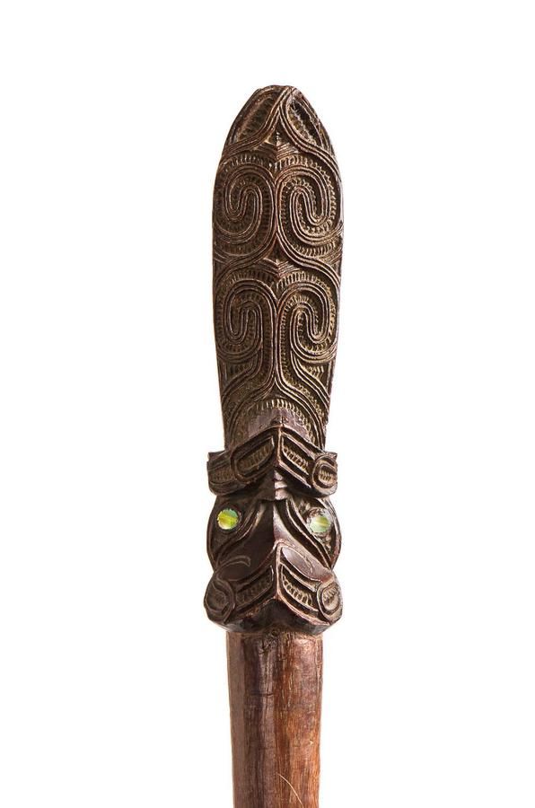 A Maori club (taiaha), New Zealand (nineteenth century), carved… - New  Zealand Maori - Tribal