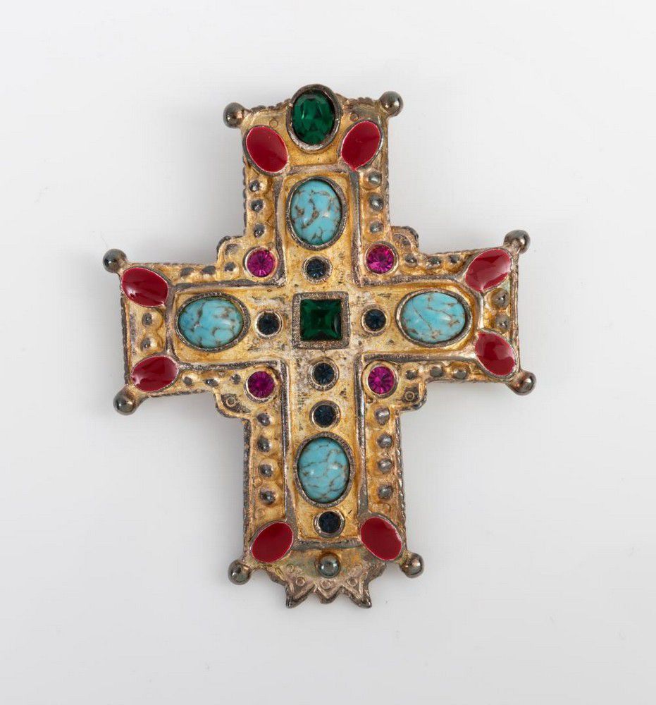 Christian Lacroix Byzantine Cross Brooch with Box and Bag - Brooches ...