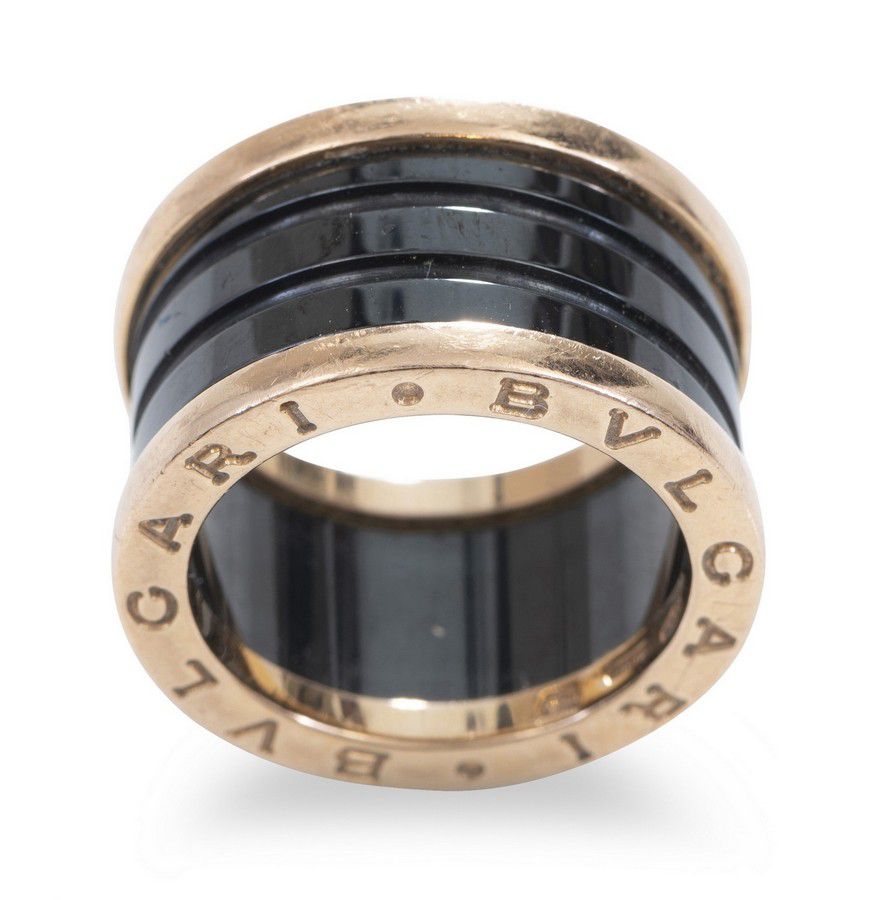 Bvlgari B.Zero1 Enamel Ring in Rose Gold - Size J - Rings - Jewellery
