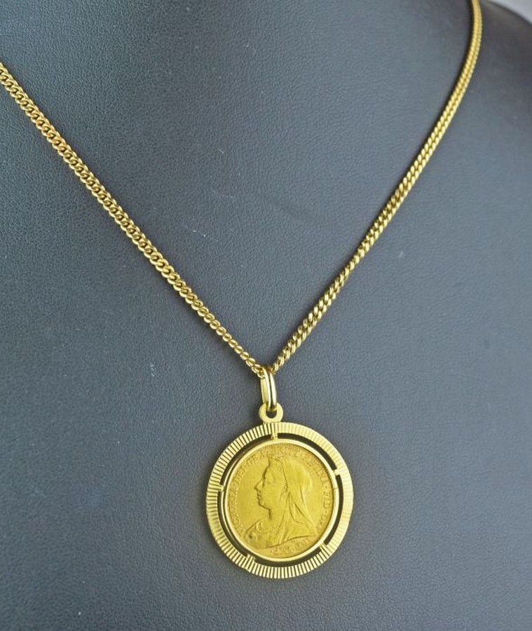 Victorian Sovereign on 9ct Gold Chain - Necklace/Chain - Jewellery