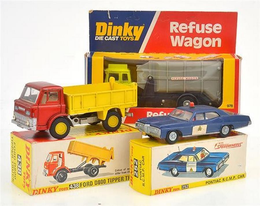 Dinky Models in Original Boxes: Pontiac, Ford, Refuse Wagon - Branded ...