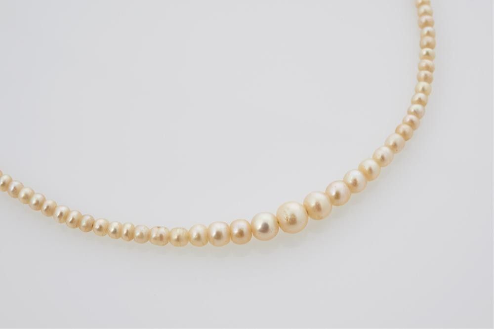 Antique Seed Pearl Necklace with 9ct White Gold Clasp - Necklace/Chain ...