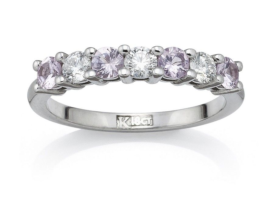 Pink Sapphire and Diamond Eternity Ring by Kozminsky - Rings - Jewellery