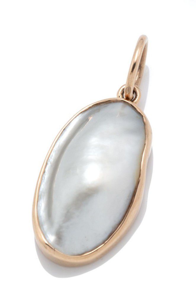 9ct Gold Blister Pearl Pendant with Cultured Pearl - Pendants/Lockets ...