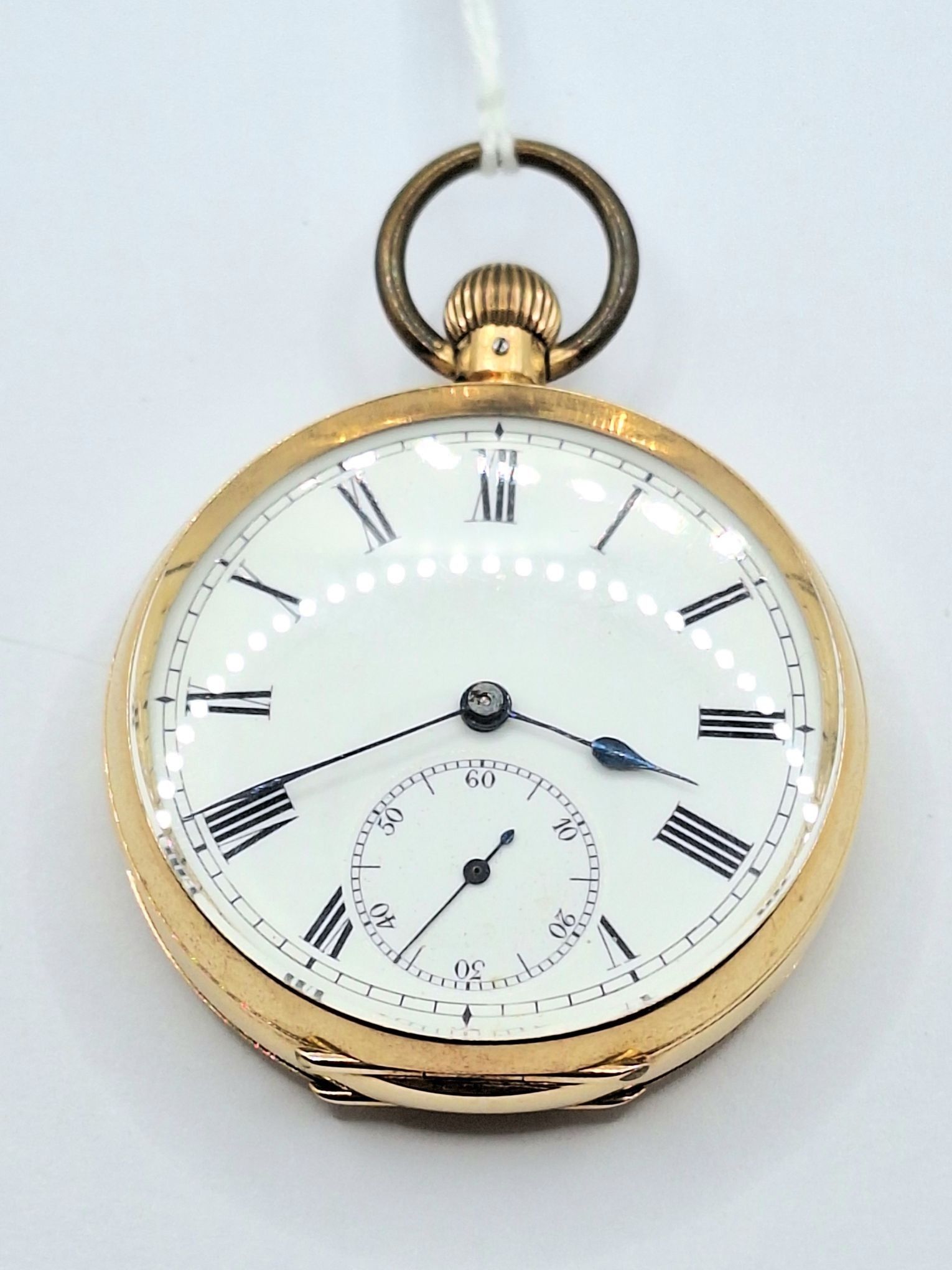 18ct Gold Fob Watch with Roman Numerals and Second Hand - Watches ...