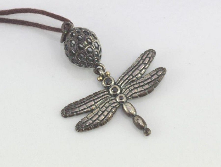 Pandora silver dragonfly pendant 