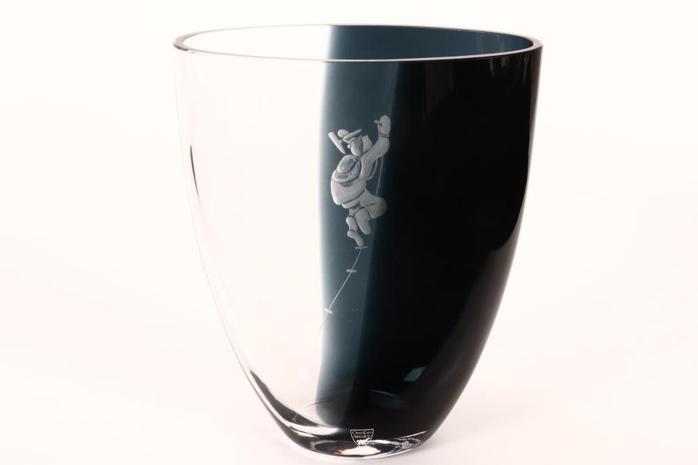 Marty Rytkonen Orrefors Expo Etched Vase by Martti Rytkonen, 2001 - Scandinavian ...