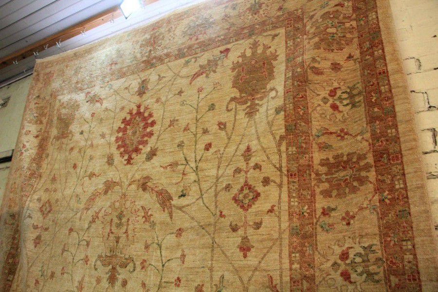 Hand-Knotted Afghani Bukharayi Wool Rug – 6’7″  x  9’9″