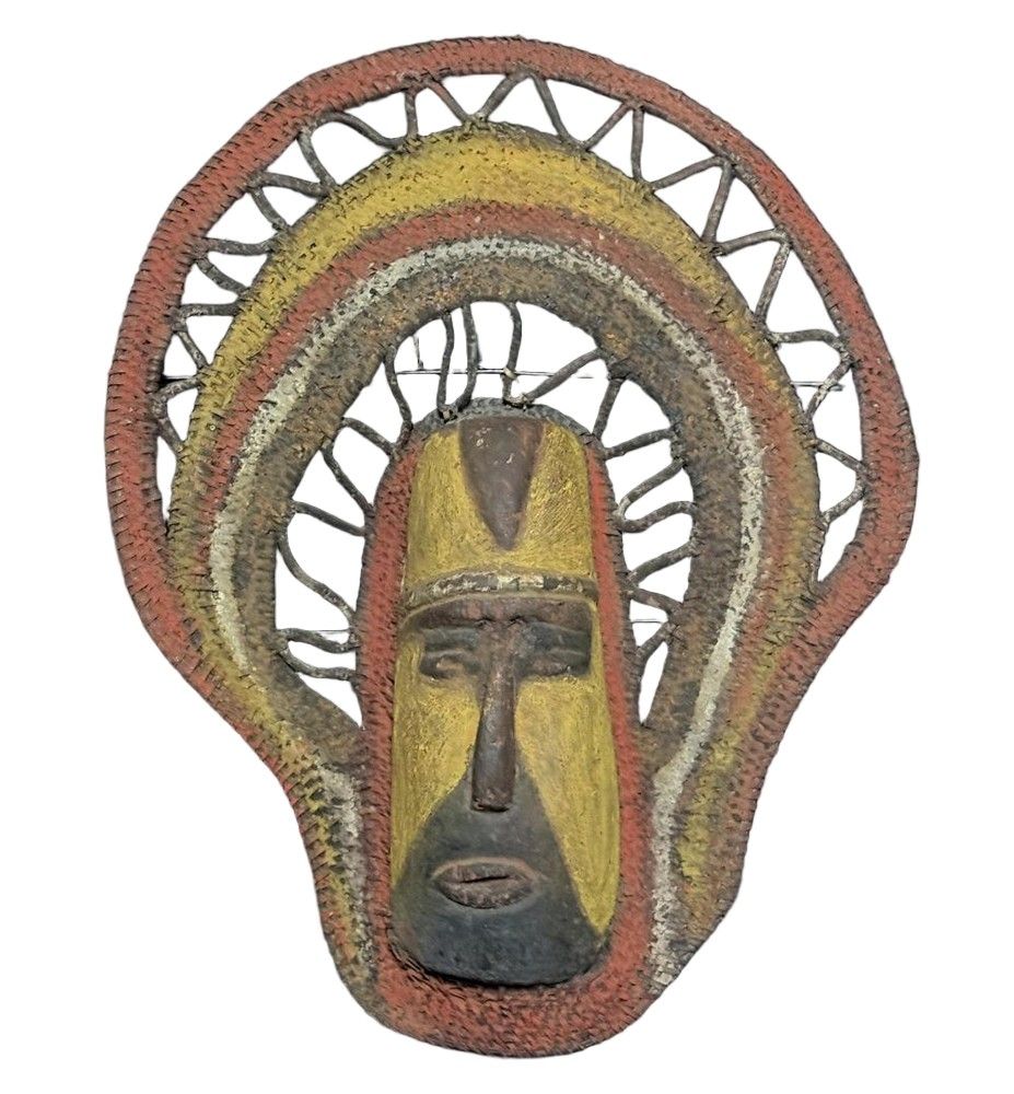 Balsa Face Papua New Guinea Yam Mask with Balsa Wood Face - New Guinean - Tribal
