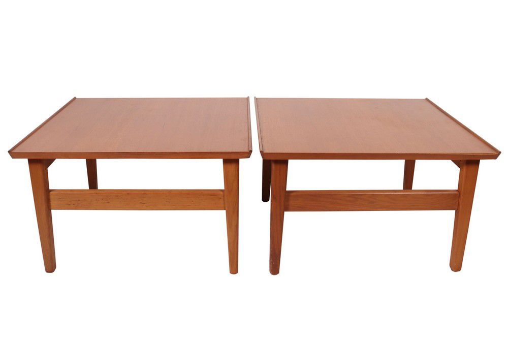 Teak MidCentury End Tables with Lipped Ends & Tapered Legs Zother