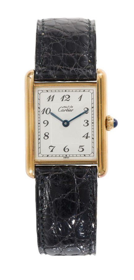 Must De Cartier Tank Ladies Watch with Gold Vermeil Case - Watches ...