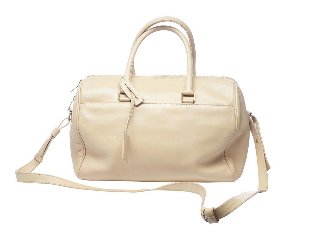 YSL Beige Leather Duffel Bag with Gold Hardware - Handbags & Purses ...