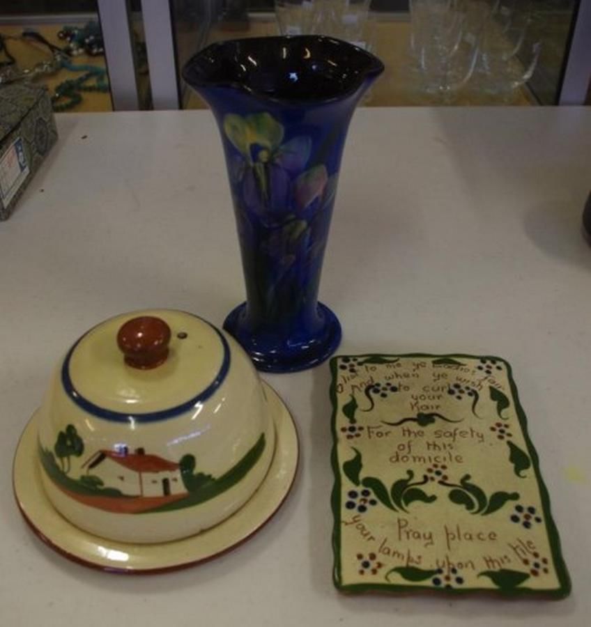Torquay Vase, Cheese Dish, and Iron Rest Set - Torquay - Ceramics