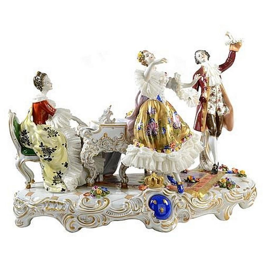Dancing Couple with Piano - Zother - 19th Century European - Ceramics