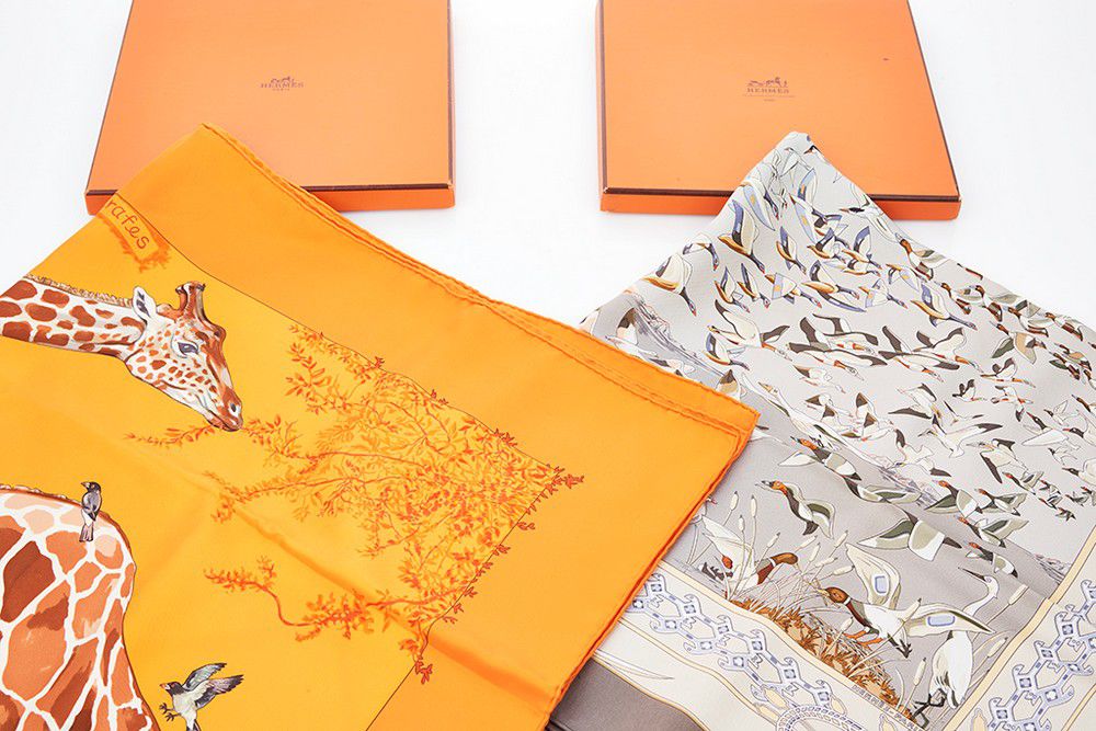 Limited Edition Hermes Silk Scarves 'Les Girafes' - Shawls, Scarfs ...