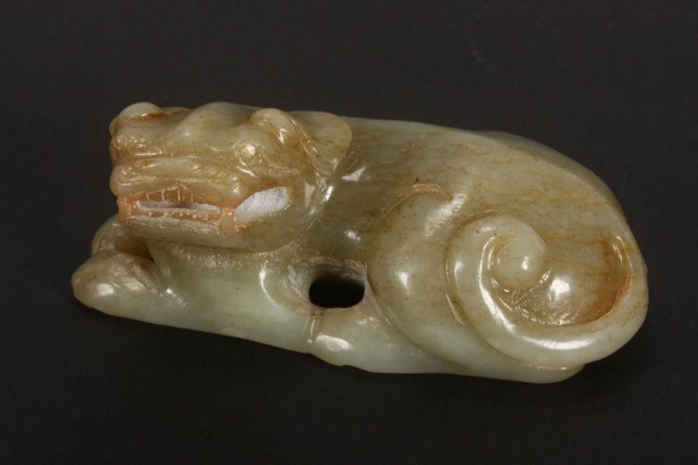 Resting Mythical Creature Jade Carving - Jade - Oriental