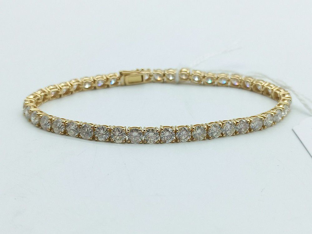 14K Gold Diamond Tennis Bracelet with 44 Diamonds - Bracelets/Bangles ...