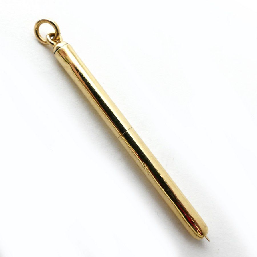 Gold Toothpick with Retractable Design and Suspension Ring - Toothpicks ...