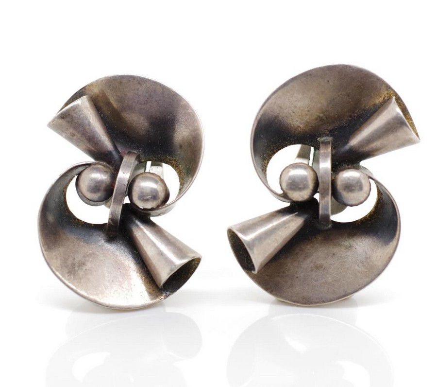 Scandia Sterling Silver Ear Clips, 11g Earrings Jewellery