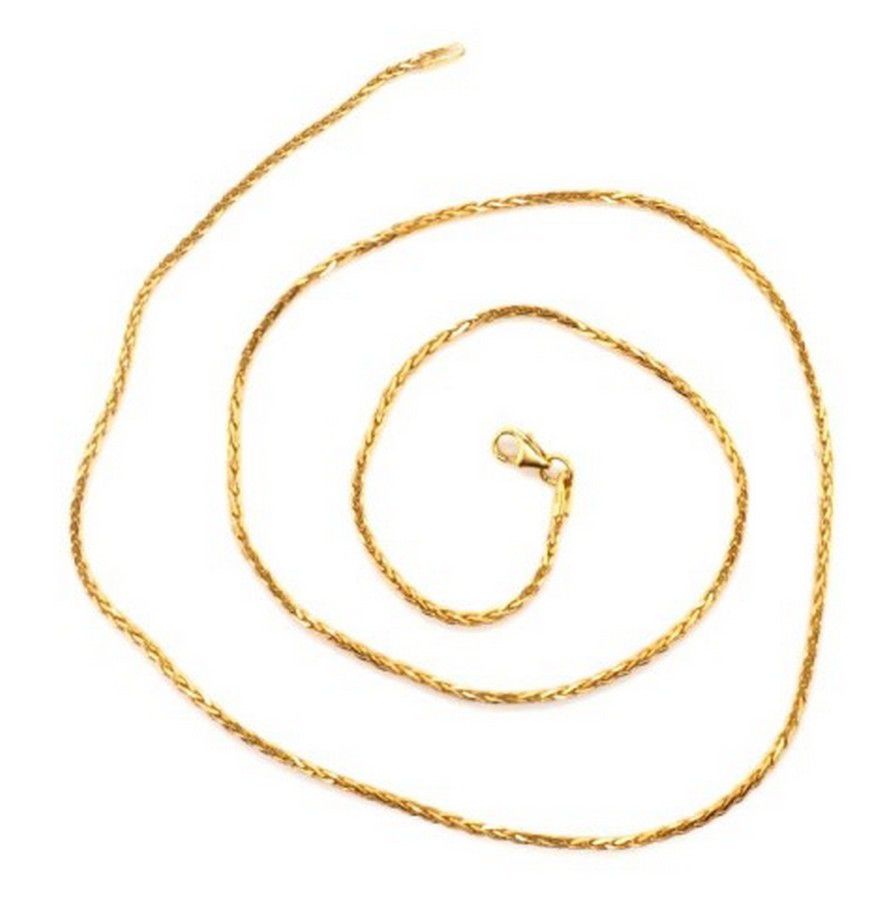 9ct yellow gold wheat chain marked 375 Italy approx length 50 ...