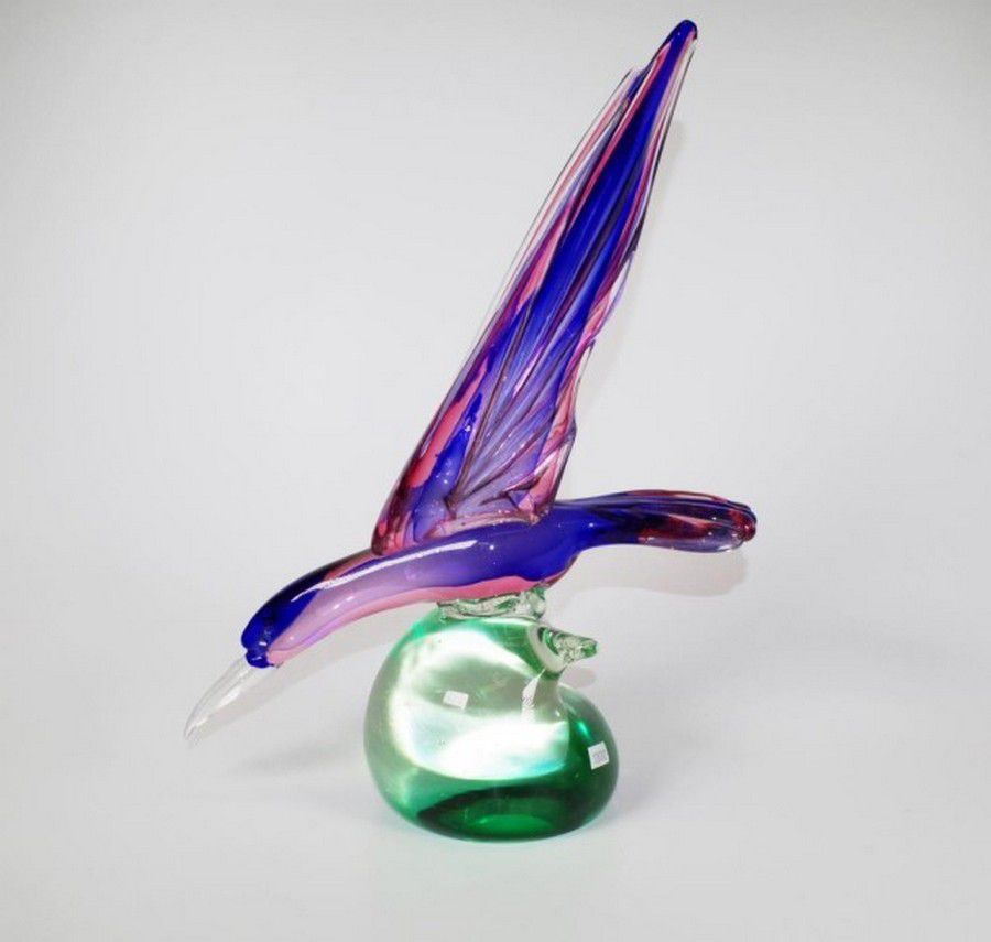 Murano Glass Bird Sculpture 41cm Tall Venetian Murano Glass