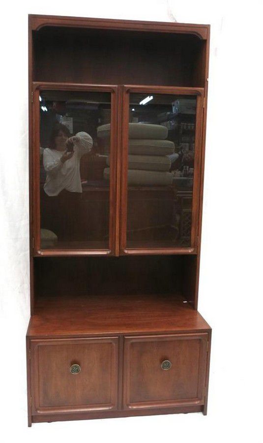 A Parker two glass door display cabinet, 201 x 91 x 51 cm ...
