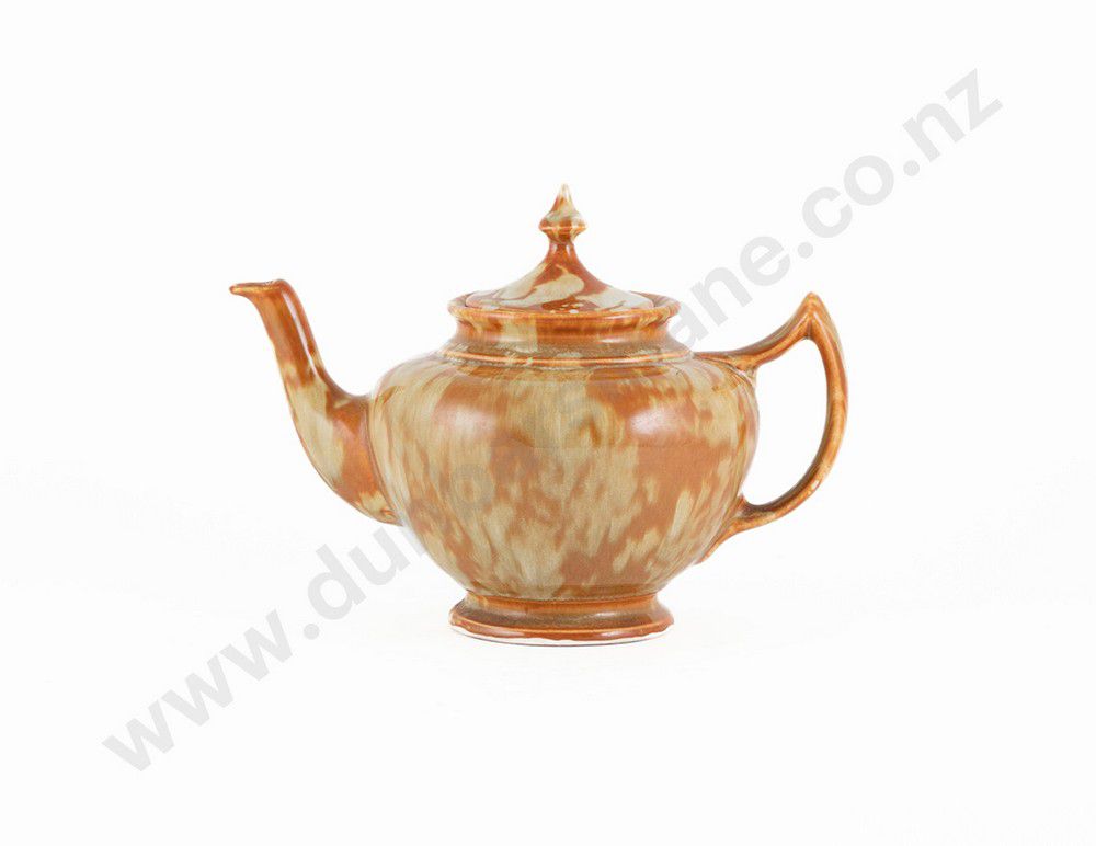 Temuka Brown Glazed Lidded Teapot by R.S. Lovatt New Zealand Themes