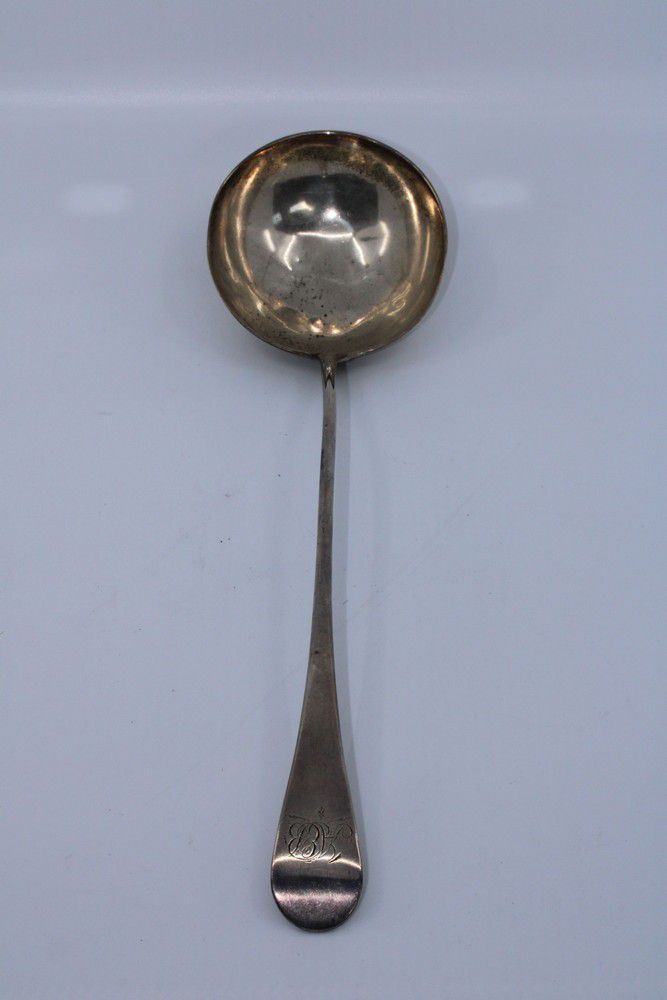 1793 London Silver Ladle with Engraved Initials Flatware/Cutlery and