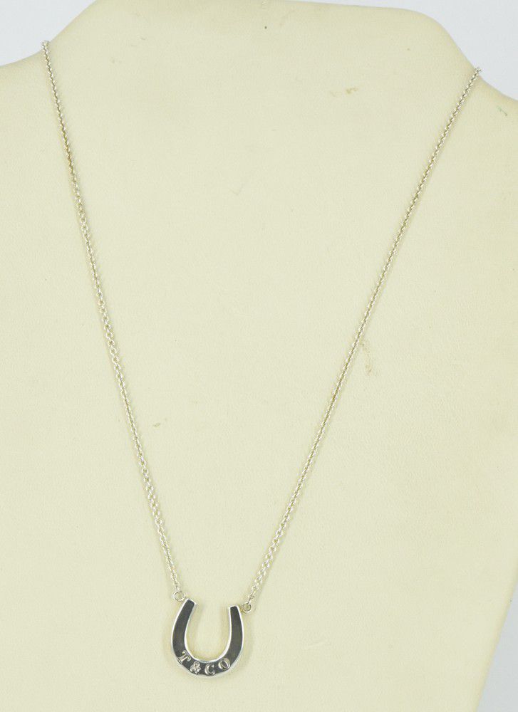 TIFFANY Sterling Silver 1837 Horseshoe Pendant Necklace 743217 |  FASHIONPHILE