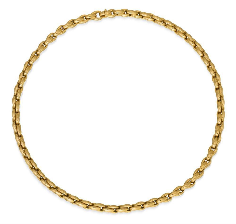 Hermes Gold Necklace with Elliptical Links - Necklace/Chain - Jewellery