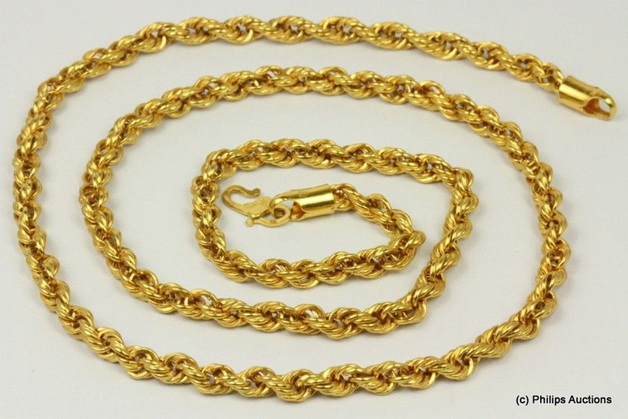 22ct Gold Twist Chain with S Clasp - 10g, 54cm - Necklace/Chain - Jewellery