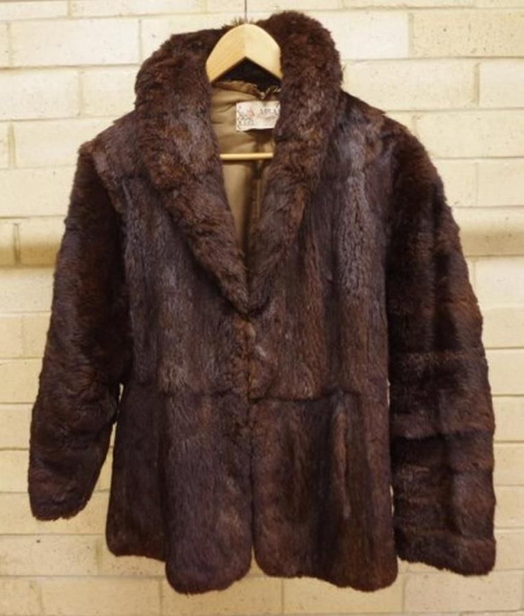Brown Fur Roll Collar Jacket - Furs - Costume & Dressing Accessories