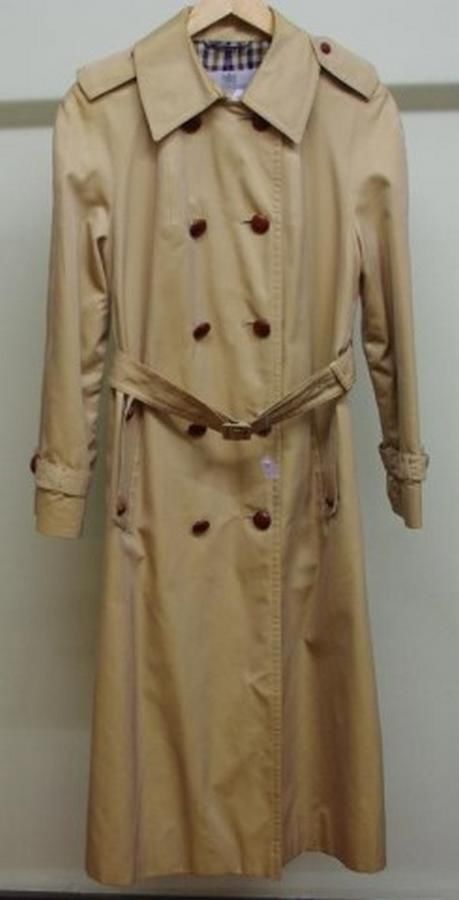 Beige Trench Coat with Leather Buttons & Belt - Clothing - Women's ...