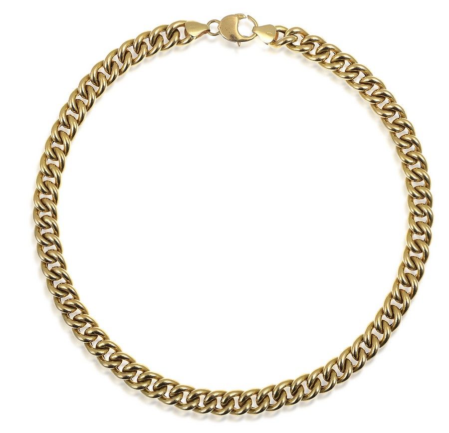 18ct Gold Italian Curb Link Chain - 425mm Length - Necklace/Chain ...