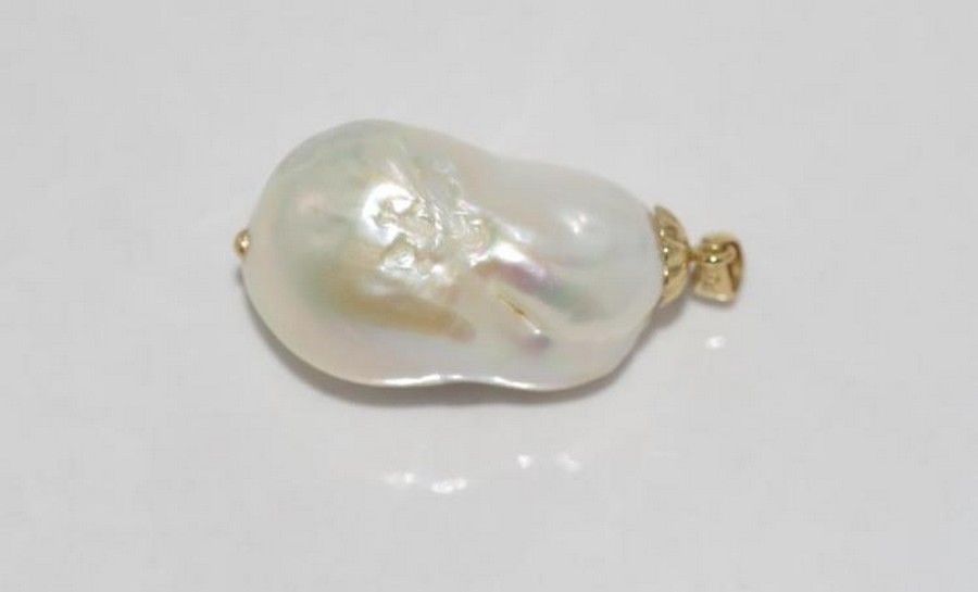 Gold Bale Baroque Pearl Pendant - Pendants/Lockets - Jewellery