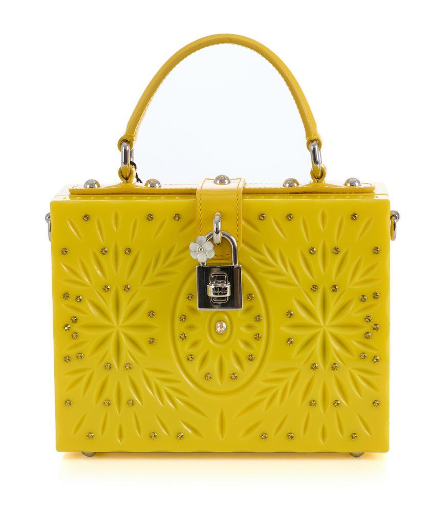 Yellow Plexiglass Cinderella Bag with Crystal Detail by Dolce & Gabbana ...