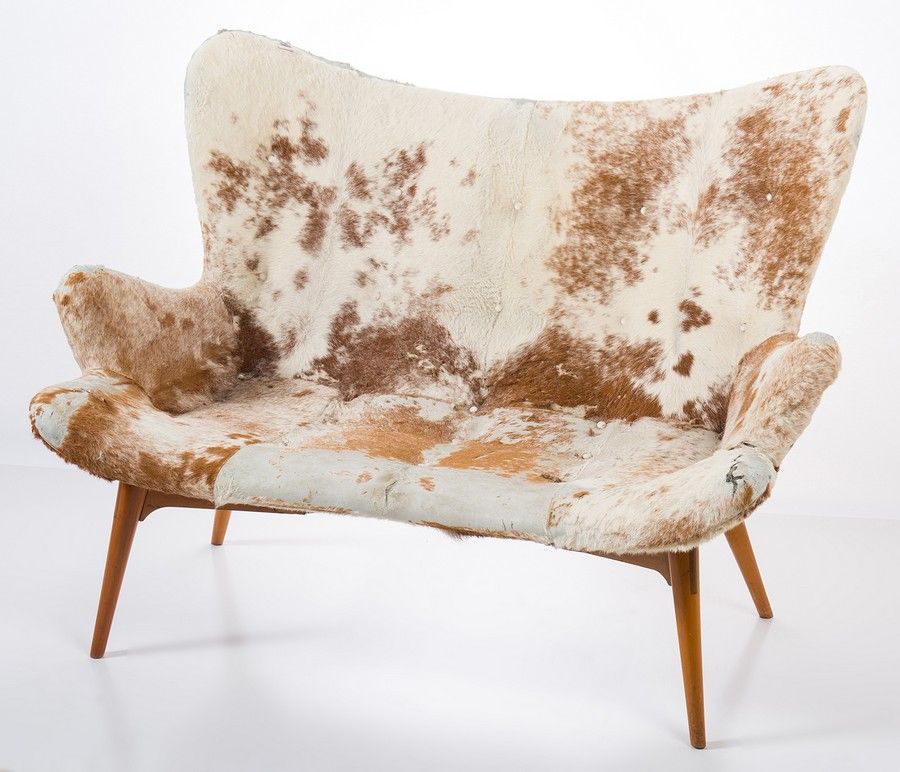 Grant Featherston R161 Settee In Cowhide Upholstery Australia