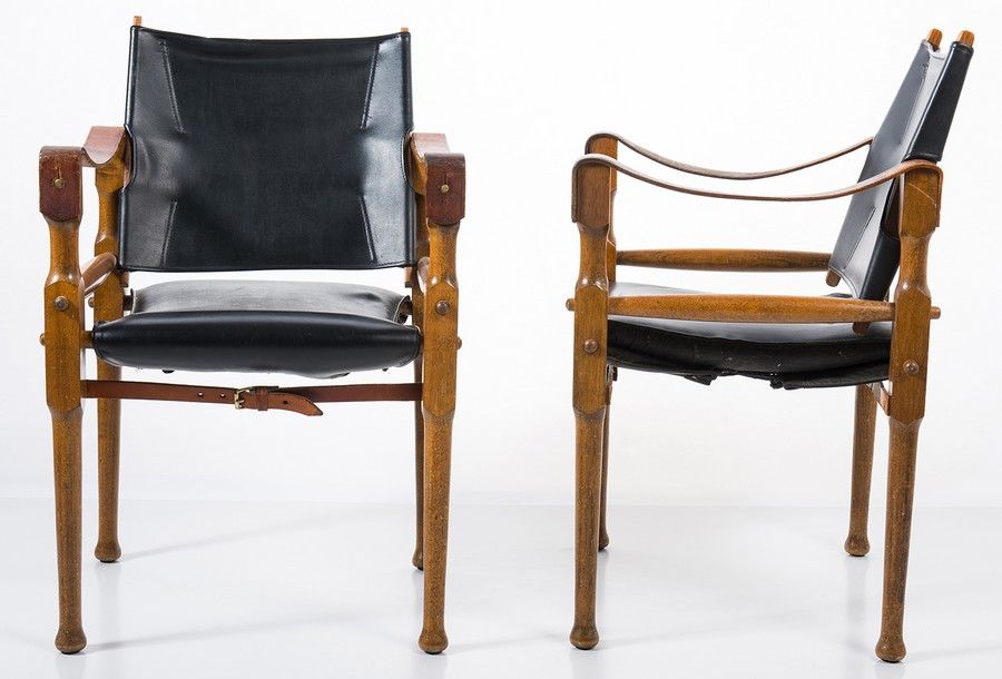 Pair Of Michael Hirst Safari Chairs, Leather Safari Chair Australia