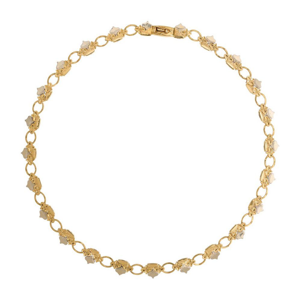 Two-Tone Gold Foliate Link Necklace - Necklace/Chain - Jewellery