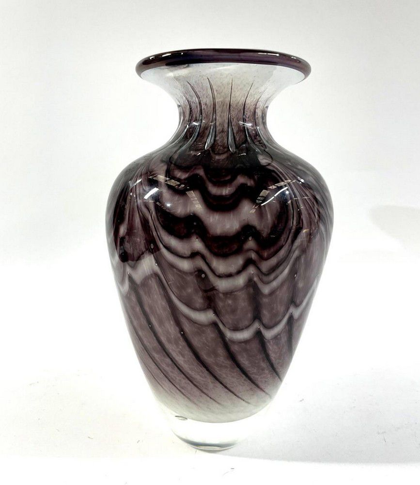 Mauve Swirl Art Glass Vase by Jonathan Westacott Australian Themes