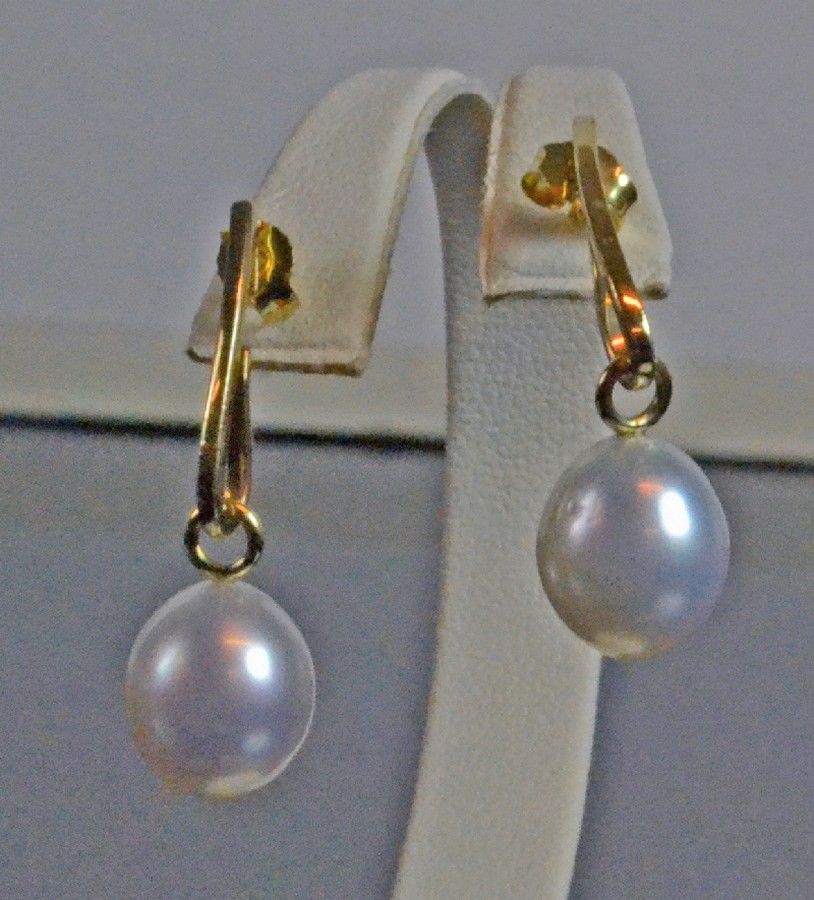 18ct Gold Earrings with Detachable Broome Pearls - Earrings - Jewellery