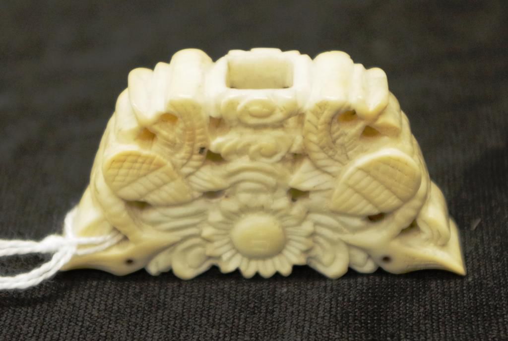 Intricate Chinese Ivory Blossom Carving Ivory Oriental