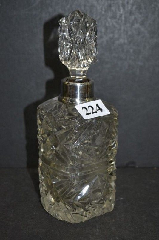 Crystal Perfume Bottle with Silver Collar - Scent Bottles - Costume ...