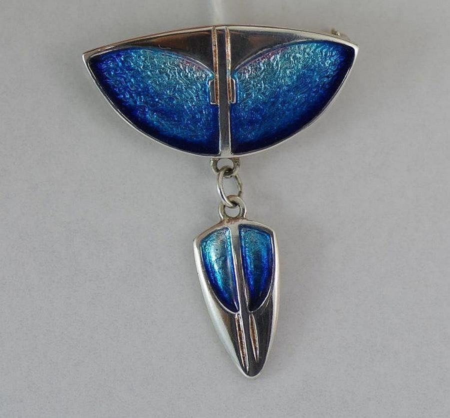 Good silver and enamel Art Nouveau brooch - Brooches - Jewellery