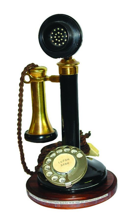 Details about   Retro handmade WORKING Landline Candlestick BRASS Collectible Telephone . 