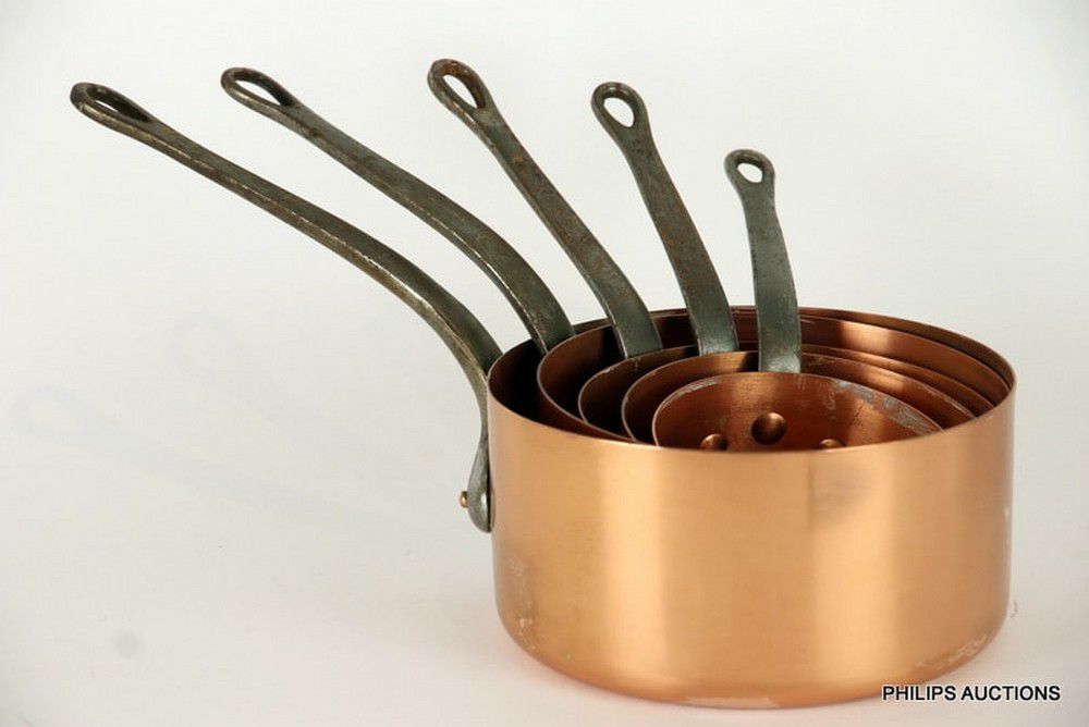 Copper Nesting Set with Iron Handles Copper Metalware